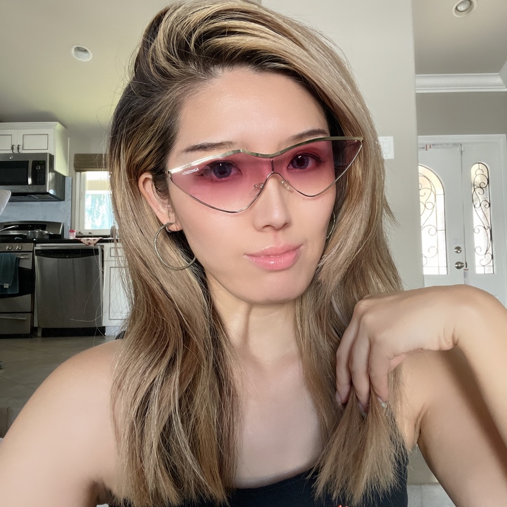 light pink glasses super cute